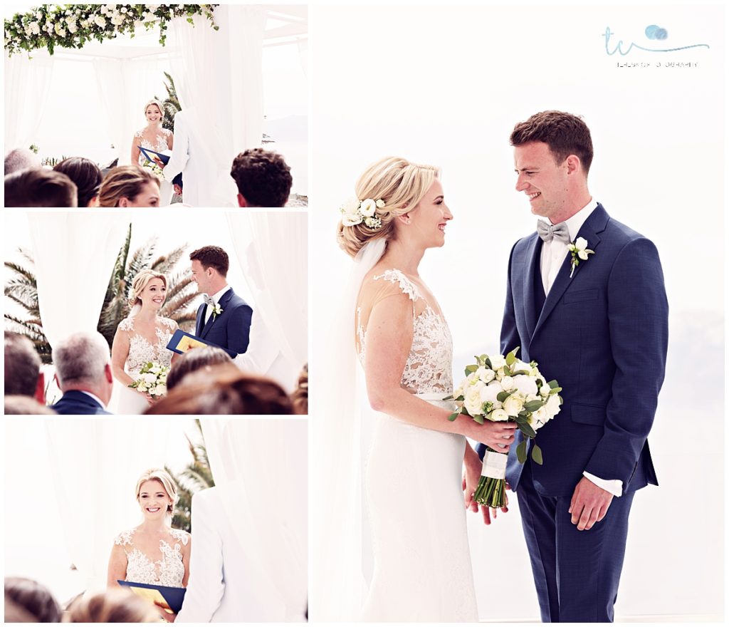 Destination Wedding Photography at Le Ciel, Santorini. Natural and creative Wedding Photography capturing every moment and emotion during this special day from Bridal & Groom Preparations all the way to the First Dance.